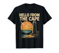 Hello From The Cape Chemise Vintage Phare Mouette Coucher de Soleil T-Shirt
