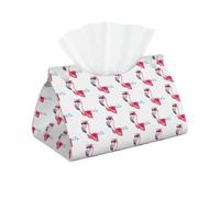 Hello Glasses Housse de boîte à mouchoirs en cuir imprimé flamant rose, organisateur de mouchoirs, adapté pour les tables à manger, les bureaux et les salons.