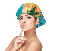 Hello Hawaï Bonnet en soie satinée pour dormir, bonnet de sommeil doux double couche en soie pour femme, cheveux naturels bouclés, cheveux longs tressés