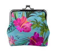 Hello Hawaï Portefeuille compact polyvalent pour femme avec fermeture éclair