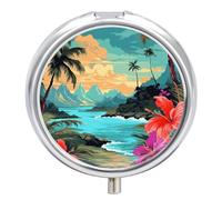 Hello Hawaii Boîte à pilules portable en métal avec 3 compartiments