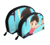 Hello Hawaii Ensemble de 2 trousses de maquillage en forme de coquillage pour femme et fille, Jeu de gymnastique., Taille unique, Trousse de maquillage