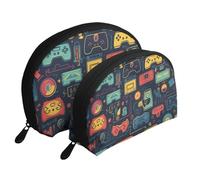 Hello Hawaii Ensemble de 2 trousses de maquillage en forme de coquillage pour femme et fille, Modèle de jeu vidéo., Taille unique, Trousse de maquillage