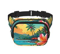 Hello Hawaii Sac banane pour femme imperméable et réglable Sac banane tendance décontracté Sac banane pour course à pied, entraînement, randonnée, voyage, noir, taille unique, Noir , Taille unique