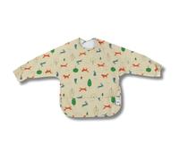 Hello Hippo - Bavoir avec Manches Longues Bébé Beige - Imperméables, Réglables et Faciles à Nettoyer | Tablier Imperméable pour Repas et Activités (6-12 mois)