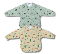 Hello Hippo - Bavoir avec Manches Longues Bébé - Imperméables, Réglables et Faciles à Nettoyer | Tablier Imperméable pour Repas et Activités (6-12 mois)