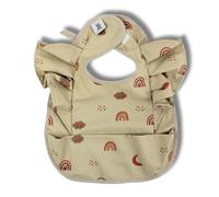 Hello Hippo - Bavoirs Froufrou Rose Imperméables avec Poche Récupératrice - Protection Élégante pour Bébé | Bavoir Imperméable Unisexe 4-12 mois | Fermeture Ajustable