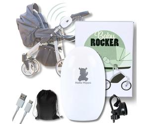 Hello Hippo- Berceur Automatique Bébé | Baby Rocker Silencieux et Compact pour Poussette | Recharge USB-C, 5 Vitesses Réglables | Fixation Universelle | Accessoire Sommeil Bébé Nomade