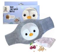Hello Hippo - Bouillotte Noyaux de Cerise Bébé - Ceinture Chauffante Sèche Anti-Colique pour Nourrisson, Micro-Ondes ou Four, Hypoallergénique et Lavable (Pingouin)
