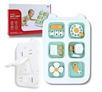 Hello Hippo® Busy Board Montessori - Tablette d’Activités 22x15 cm avec Tiroir à Mot de Passe, Interrupteur, Horloge & Téléphone | Jouet Éducatif Bébé 1-3 Ans pour Motricité Fine & Éveil Sensoriel