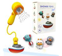 Hello Hippo® Jouet De Bain Pour Bébé - Fontaine De Bain Avec Canard Douchette, Lapin, Éléphant Et Canard Rotatif Jeux D¿Eau Amusants Et Sûrs Pour Enfants