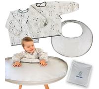 Hello Hippo® Kit Bavoirs Et Plateau Imperméables Pour Chaise Haute Bébé - Bavoirs + Plateau Avec Ventouse - Bavoirs Avec Manches Pour Repas/Peinture