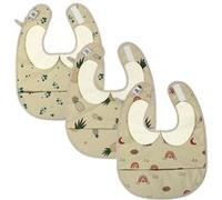 Hello Hippo - Lot de 3 Bavoirs Col Claudine Imperméables avec Poche Récupératrice - Protection Élégante pour Bébé Bavoir Imperméable Unisexe 4-12 mois Fermeture Ajustable G