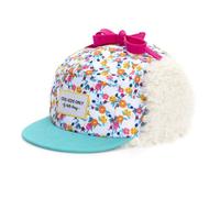 Hello Hossy - Flowers Moumoute - Casquette enfant Fleurs / Blanc / Bleu Turquoise - 9 - 24 mois (43 - 47 cm)