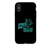 Hello How are You ? Girafe Exotique Animal Coque pour iPhone X/XS