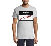 Hello I Am Allergic to Funny Crew Neck Cotton T-Shirt Homme Ash, cendre, XL