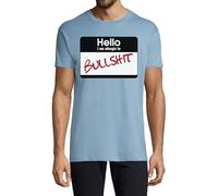 Hello I Am Allergic to Funny Crew Neck Cotton T-Shirt Homme Bleu Clair, bleu clair, XXL