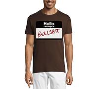 Hello I Am Allergic to Funny Crew Neck Cotton T-Shirt Homme Chocolat, chocolat, L