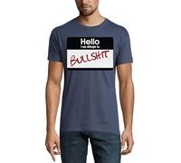 Hello I Am Allergic to Funny Crew Neck Cotton T-Shirt Homme Denim, denim, S