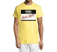 Hello I Am Allergic to Funny Crew Neck Cotton T-Shirt Homme Jaune, jaune, M