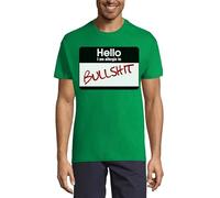 Hello I Am Allergic to Funny Crew Neck Cotton T-Shirt Homme Kelly Green, vert kelly, XL