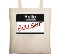 Hello I Am Allergic to Funny Sac fourre-tout en coton naturel écologique Beige, beige, Taille unique
