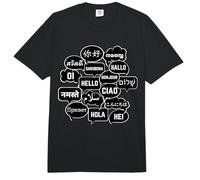 Hello in Many Languages Translator Globetrotter Polyglot Comfort Colors Adult Heavyweight T-Shirt