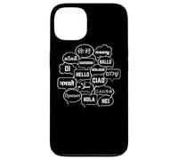 Hello in Many Languages Translator Globetrotter Polyglot Coque pour iPhone 13