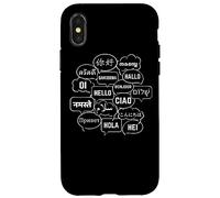 Hello in Many Languages Translator Globetrotter Polyglot Coque pour iPhone X/XS