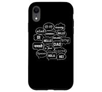 Hello in Many Languages Translator Globetrotter Polyglot Coque pour iPhone XR