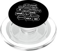Hello in Many Languages Translator Globetrotter Polyglot PopSockets PopGrip pour MagSafe