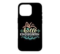 Hello Kindergarten Grade Funny Back to School Kids Coque pour iPhone 16 Pro