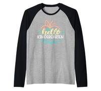 Hello Kindergarten Grade Funny Back to School Kids Manche Raglan