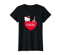 Hello Kitty Aime Paris T-Shirt, Femme, Noir, 3XL