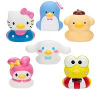 Hello Kitty and Friends Duckz Lot de 6 jouets d'eau en caoutchouc pour piscine et bain - Sous licence officielle Sanrio - Hello Kitty, Keroppi, Pompompurin, My Melody, Cinnamoroll, Smoking - Cadeau