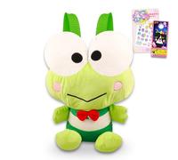 Hello Kitty and Friends Keroppi Ensemble sac à dos en peluche - Lot de poupées en peluche de 35,6 cm avec sangles de transport et tatouages temporaires, plus | Hello Kitty Gifts