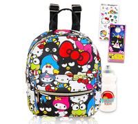 Hello Kitty and Friends Sac à dos en similicuir pour enfants - Ensemble de cartable Sanrio de 40,6 cm avec autocollants, bouteille d'eau, autocollants, plus encore | Sac à dos Hello Kitty pour filles