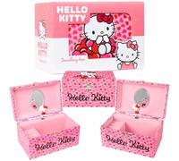 Hello Kitty Boîte à Bijoux Musicale Fille Ado Figurine Kawaii Boite à Souvenir Anime Rangement Bijoux et Bagues Décoration Chambre Fille