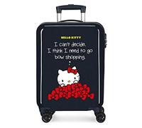 Hello Kitty Bow Valise Trolley Cabine Bleu 38x55x20 cms Rigide ABS Serrure à combinaison 35L 2,3Kgs 4 roues Bagage à main