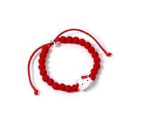 Hello Kitty - Bracelet perles rouges avec breloque Hello Kitty 21 cm