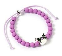 Hello Kitty - Bracelet perles violettes avec breloque Kuromi 21 cm