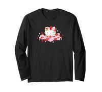 Hello Kitty Cherry Blossom Spring Sakura Season Manche Longue, Unisexe pour Adultes, Noir, M