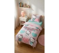 Hello Kitty Club Housse de Couette Bébé 100x135 + Taie 40x60 Rose Bleu
