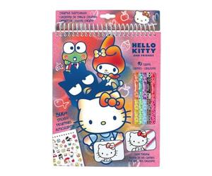 HELLO KITTY COLOURING SET WITH COLOUR PENCILS FRIENDS