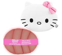 Hello Kitty Coussin Chauffant Micro onde, Graine de Lin Peluche Réutilisable, Relaxation Heating Pad, Chaud-Froid Thérapie, Kawaii Idee Cadeau Bien-être (Blanc/Rose Hello Kitty)
