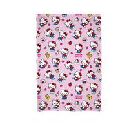 Hello Kitty Couverture Polaire sous Licence | Design Super Doux et Chaud avec Ourson et Bouteilles de Lait | Parfaite pour la Maison, la Chambre, Les soirées Pyjama et Le Camping - 100 x 150 cm