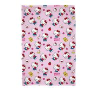 Hello Kitty Couverture Polaire sous Licence | Design Super Doux et Chaud avec Ourson et Bouteilles de Lait | Parfaite pour la Maison, la Chambre, Les soirées Pyjama et Le Camping - 100 x 150 cm