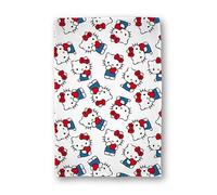 Hello Kitty Couverture polaire sous licence officielle | Couvre-lit super doux et chaud | Parfait pour les chambres d'adolescent, le camping et les soirées pyjama | Taille 100 x 150 cm | Blanc