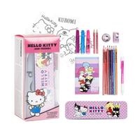 Hello Kitty Ensemble de papeterie de coloriage - Trousse scolaire complète avec marqueurs, crayons de couleur et accessoires à thème pour filles fans du personnage le plus mignon de Sanrio, Hello
