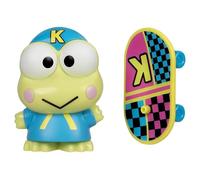 Hello Kitty et ses amis - Figurine Keroppi Premier de 10,2 cm avec un skateboard - Série 2 - Produit sous licence officielle Sanrio de Jazwares - À partir de 6 ans